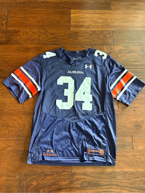Under Armour Other - Under Armour Auburn University #34, Navy White Orange Football Jersey- men’s M